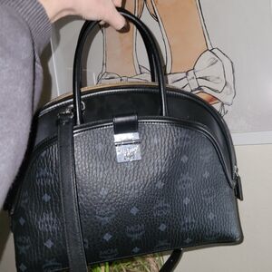 MCM Large Tracy Tote Visetos leather satchel crossbody bag